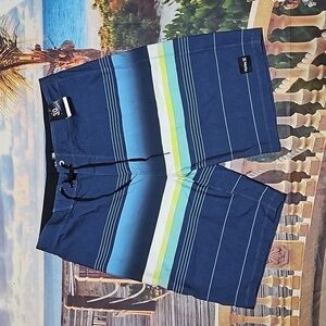 Hurley Striped Board Trunks Size 30 New